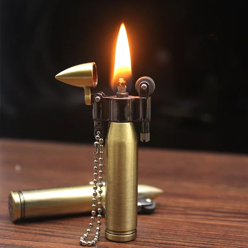Retro Kerosene Lighter Keychain – Windproof & Durable