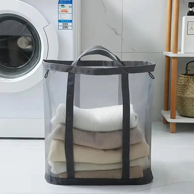 Foldable Mesh Laundry Basket – Large Capacity Organizer