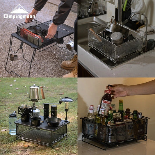 Camping Storage Basket IGT Table Organizer Rack
