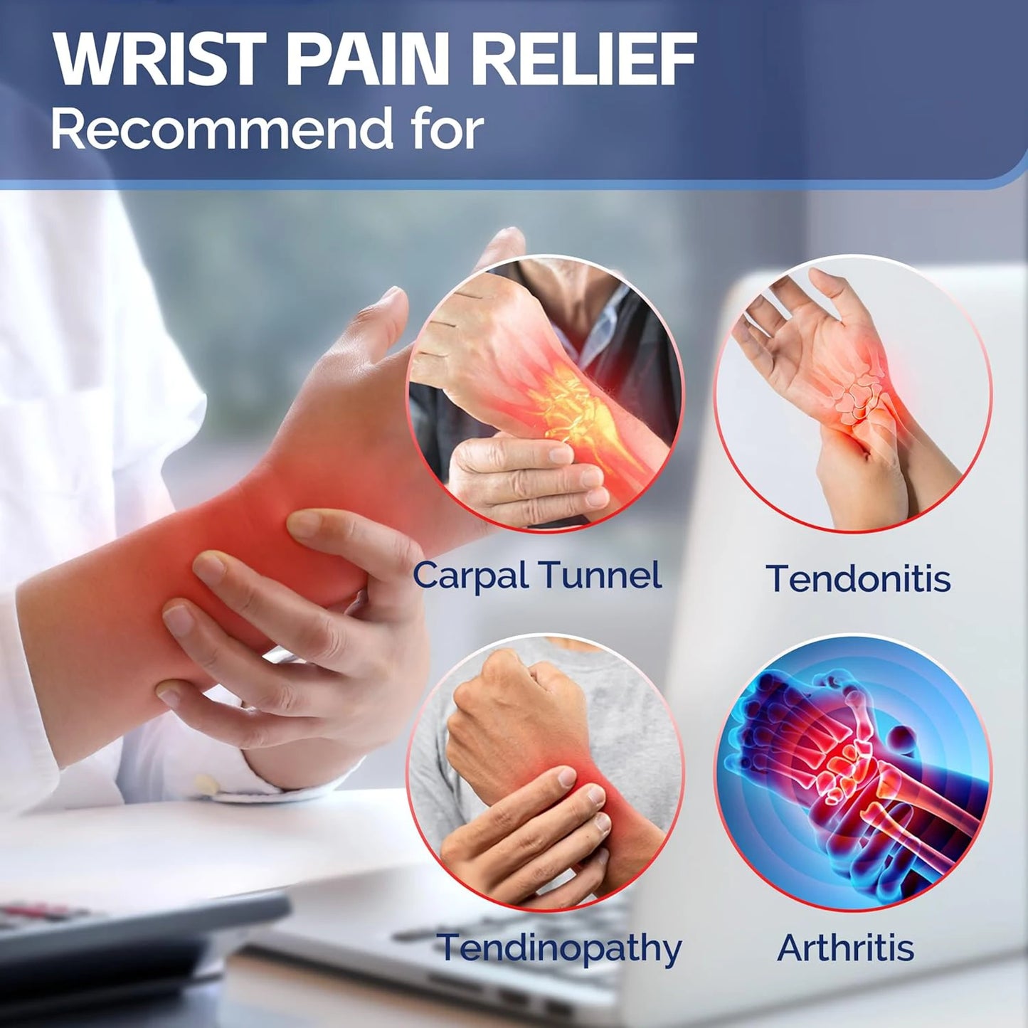 Carpal Tunnel Wrist Brace with Adjustable Support