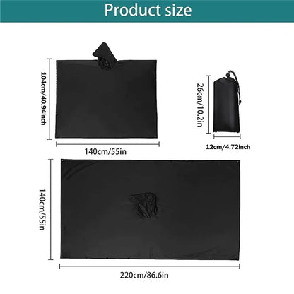 3-in-1 Rain Poncho Shelter for Camping & Hiking