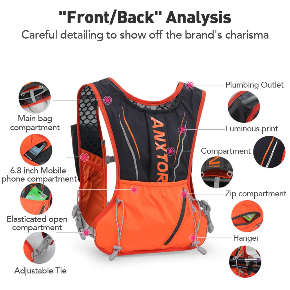 Running Hydration Vest 5L Lightweight Trail Backpack