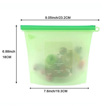 Silicone Food Storage Bag – Reusable Leakproof 1000ml
