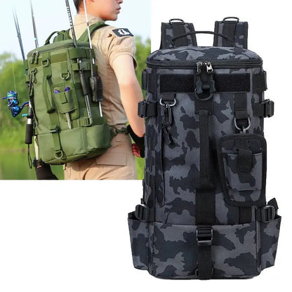 Fishing Backpack with Rod Holders & Large Storage