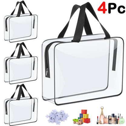 Clear Waterproof Storage Bags with Zipper (4–6pcs)