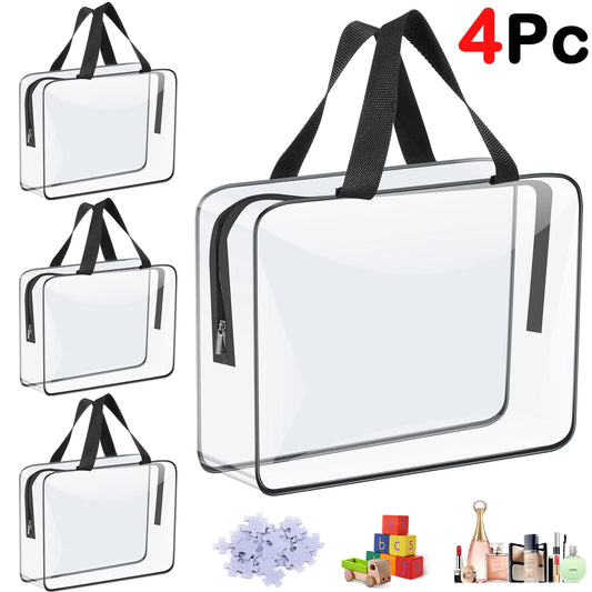 Clear Waterproof Storage Bags with Zipper (4–6pcs)