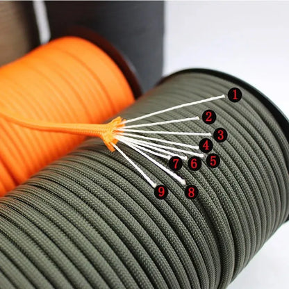 550 Paracord Rope 9-Core for Camping & Survival