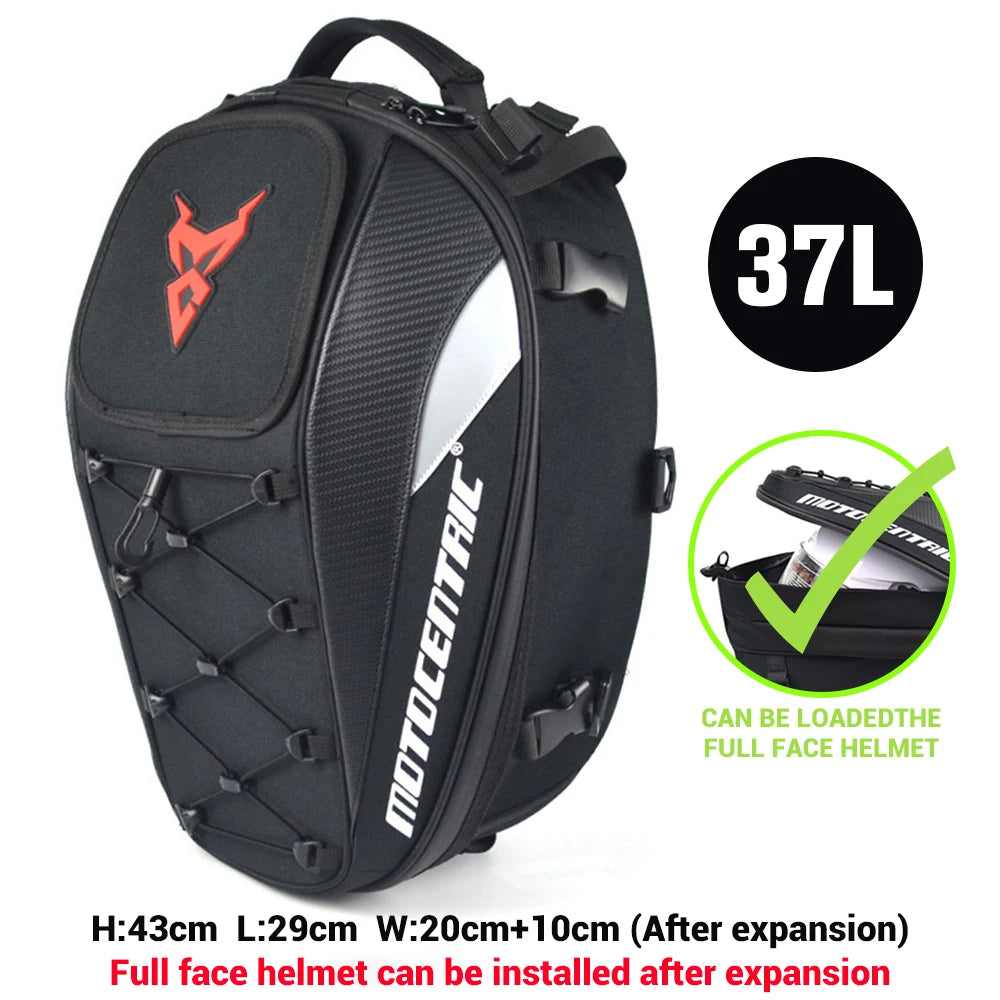 Waterproof Motorcycle Tail Bag with Helmet Storage