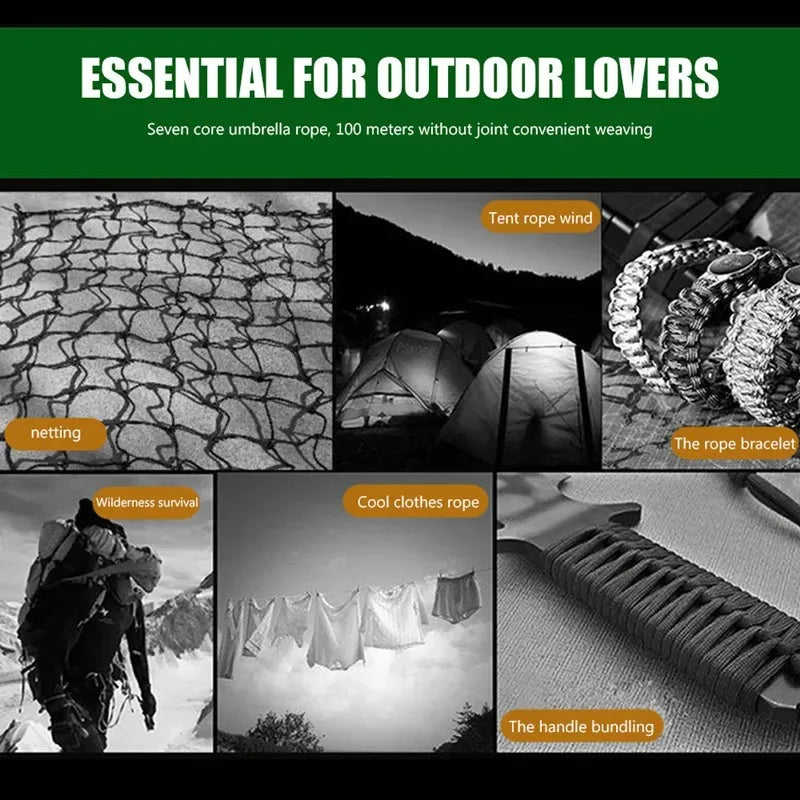 550 Paracord Rope 9-Core for Camping & Survival