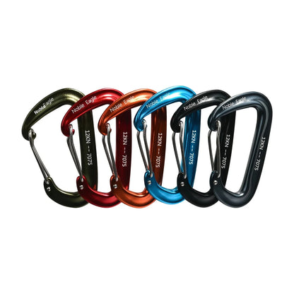 12kN Aluminum Carabiner Clip Set Durable Outdoor Hook