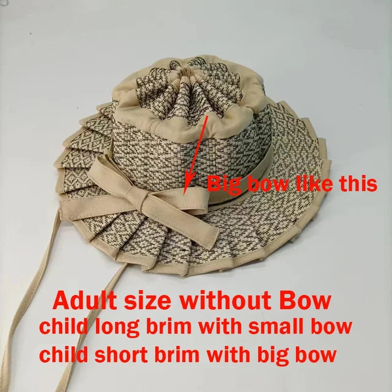 Foldable Straw Sun Hat for Kids & Adults – UV Protection