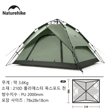 3 Person Automatic Camping Tent Waterproof Easy Setup