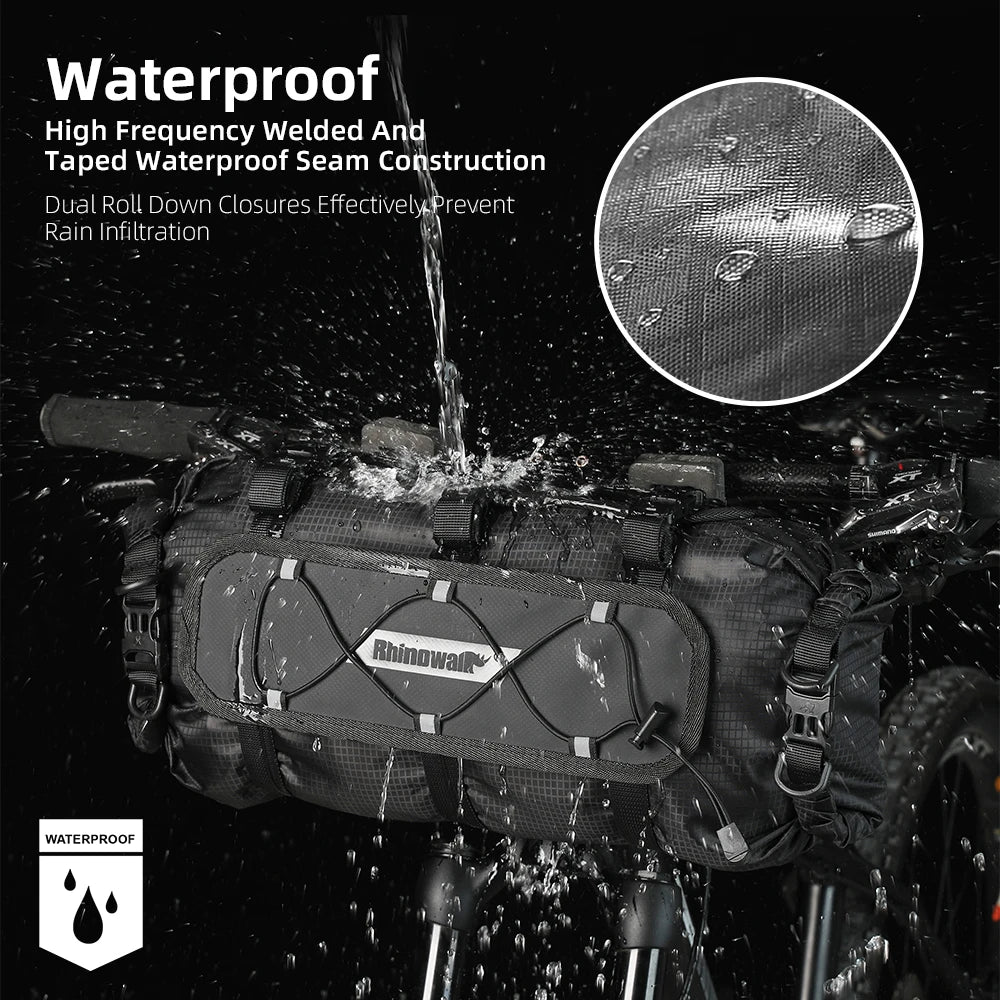 Waterproof Bike Handlebar Bag 12L with Dry Storage