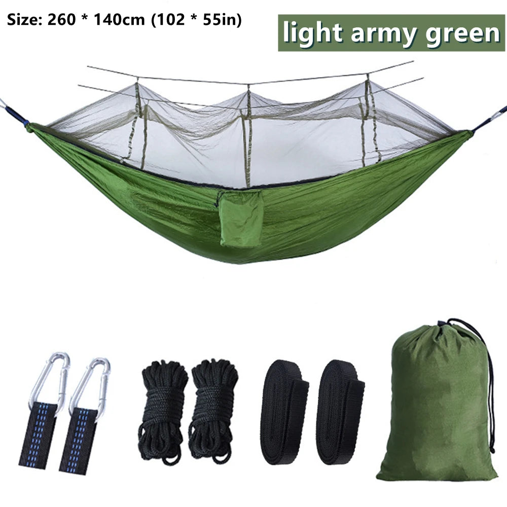 Double Camping Hammock with Mosquito Net Comfort