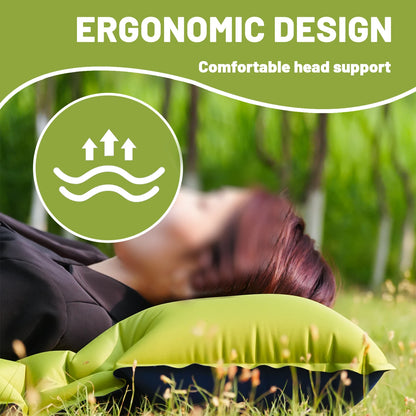 Inflatable Sleeping Pad with Built-In Pump for Comfort