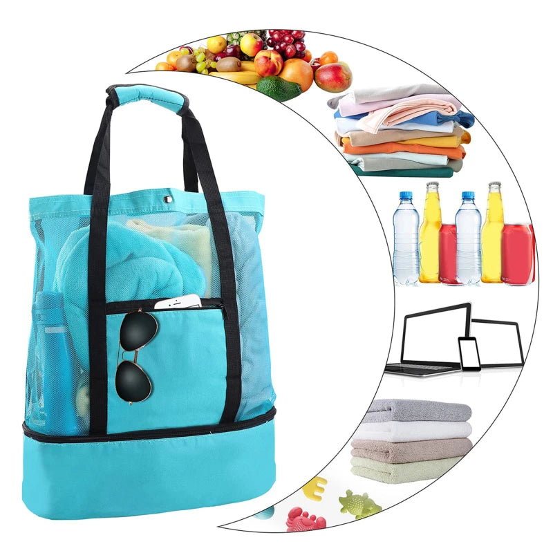 Insulated Picnic Beach Bag – Large Waterproof Tote for Women