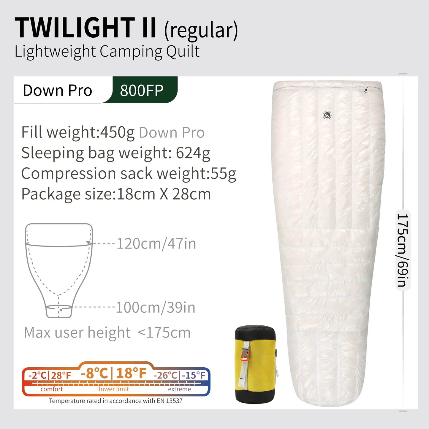 800FP Down Sleeping Bag - Ultralight Warmth for Camping