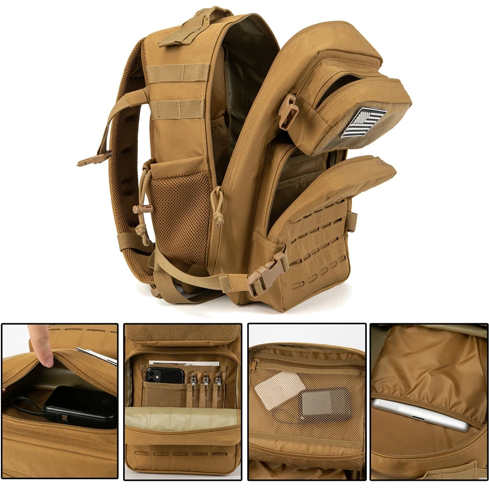 25L Tactical Backpack Durable MOLLE Hiking Pack