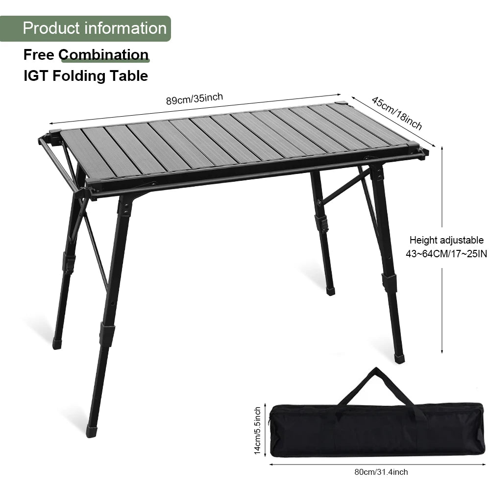 IGT Folding Camping Table – Portable BBQ Cooking Station