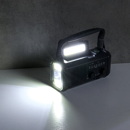 Emergency Radio with Solar & Hand Crank – 10000mAh Power Bank