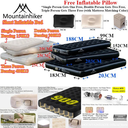 Inflatable Camping Mattress with Built-in Pump Comfort