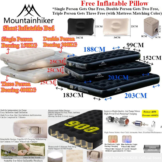 Inflatable Camping Mattress with Built-in Pump Comfort