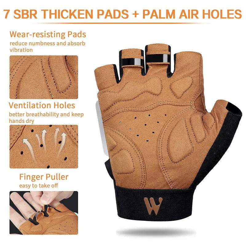 Half Finger Cycling Gloves for Men & Women – Shock Absorbing Comfort