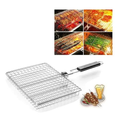 Portable Folding Grill Basket for Fish & Vegetables