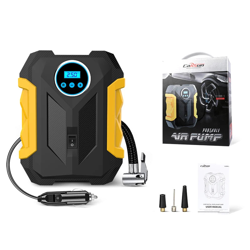 Portable Car Tire Inflator Pump with LED Lamp for Quick Inflation