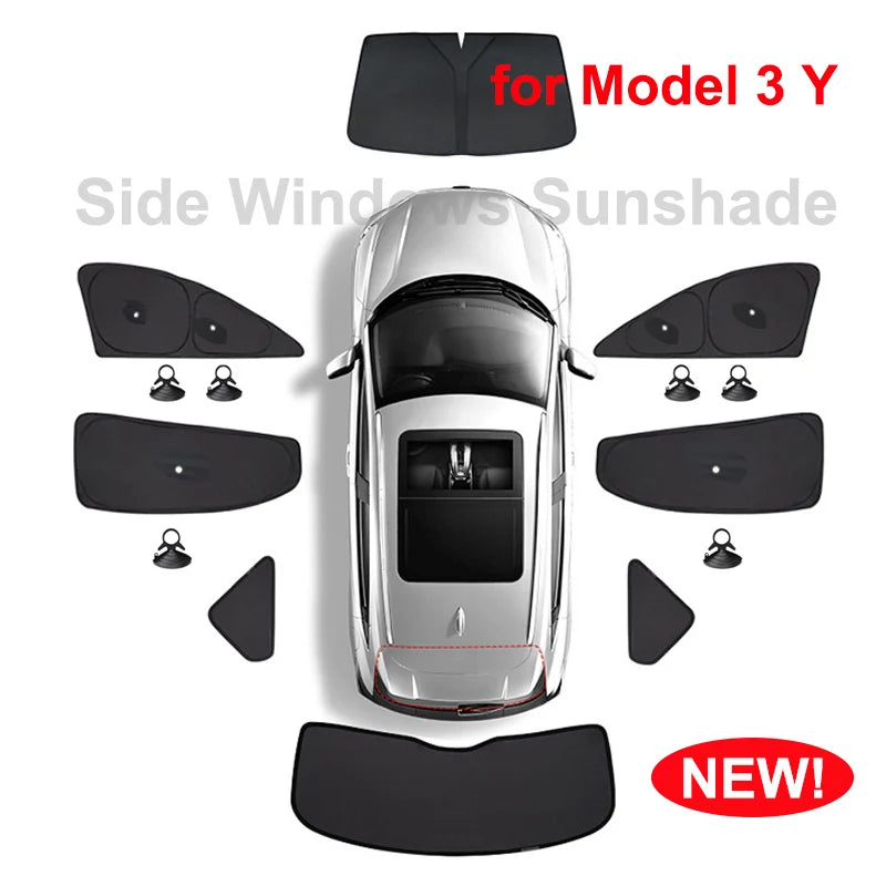 Tesla Model 3 & Y Sunshade – UV Protection & Privacy