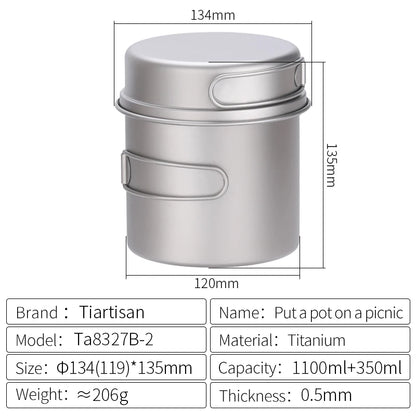 Titanium Camping Cookware Set for Ultralight Outdoor Cooking