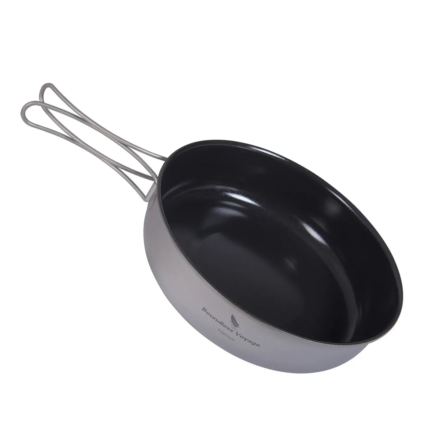 Titanium Non-stick Camping Frying Pan with Folding Handle
