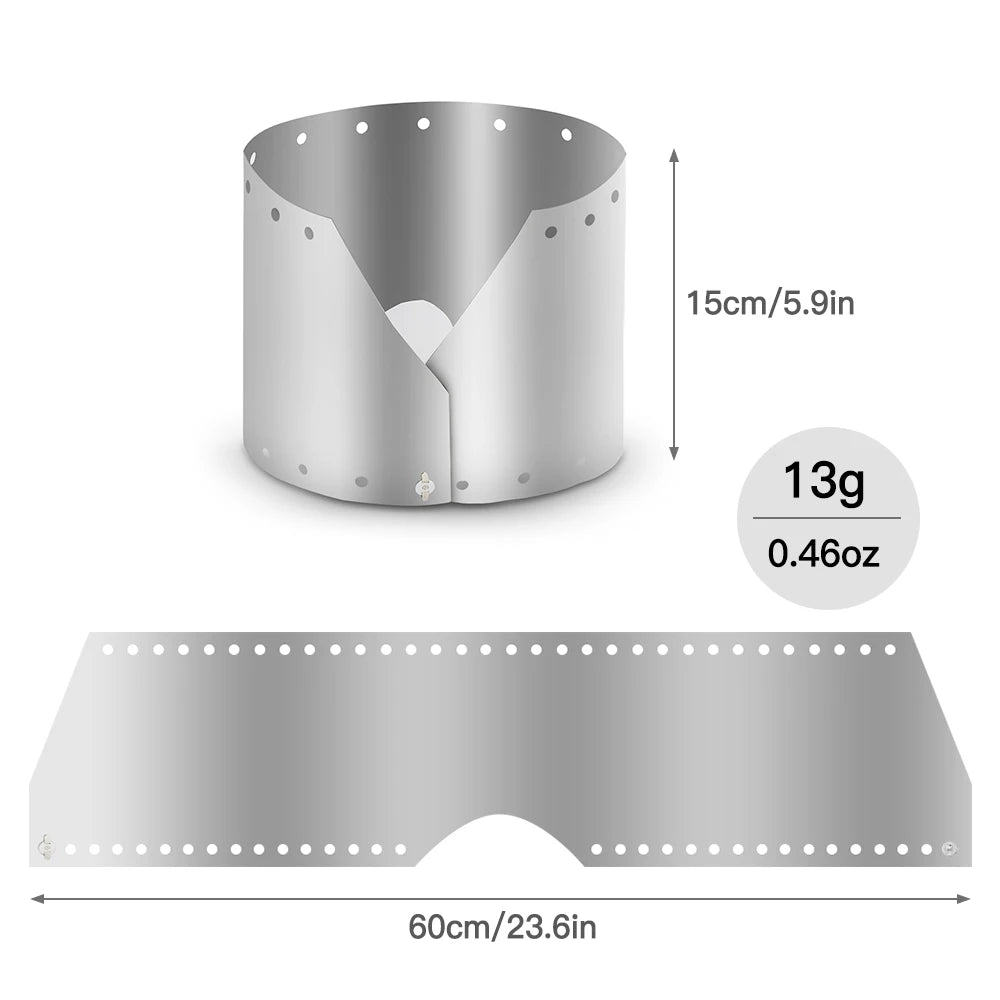 Titanium Stove Wind Shield Saves Fuel Outdoors