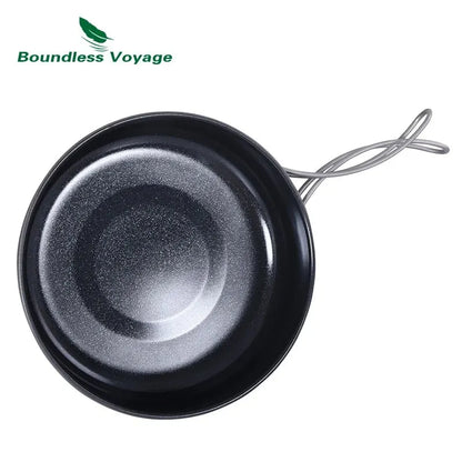 Titanium Non-stick Camping Frying Pan with Folding Handle