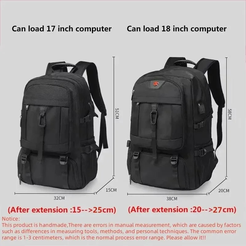 50L/80L Travel Backpack with Shoe Compartment – Waterproof & Durable