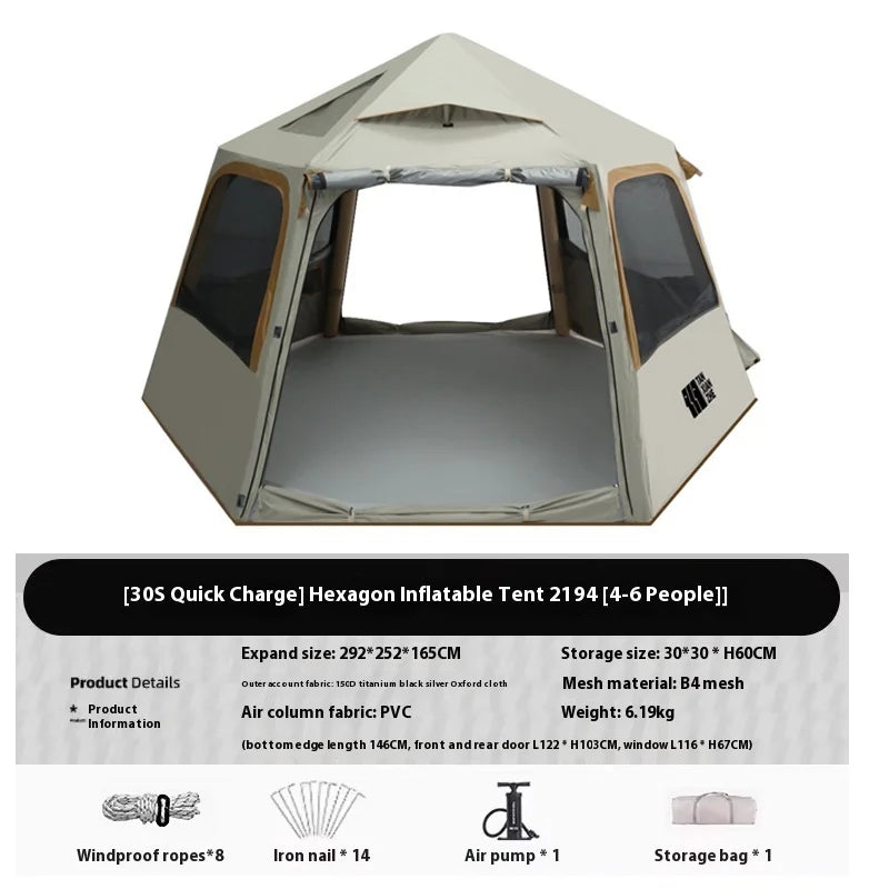 Inflatable Camping Tent 4–6 Person – Fast Setup Shelter