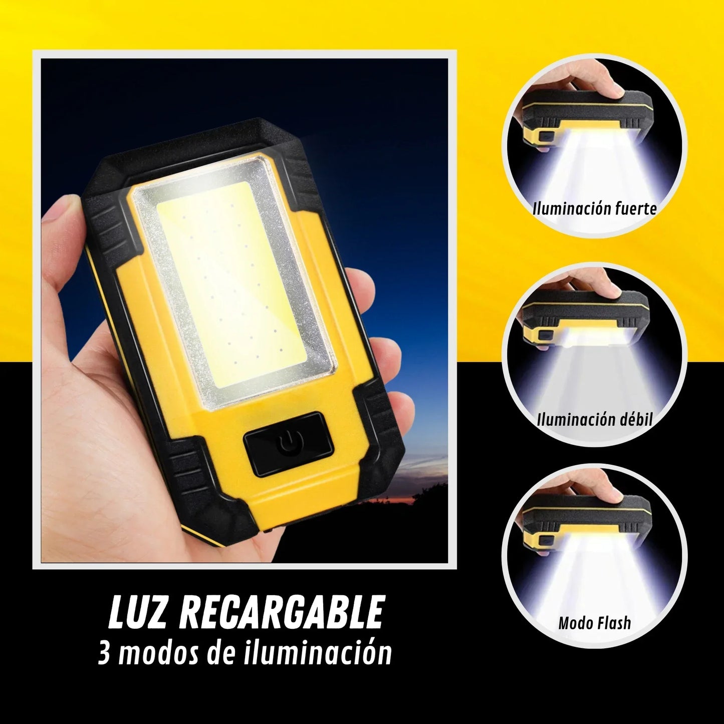 Rechargeable COB Work Light Magnetic Bright Lamp