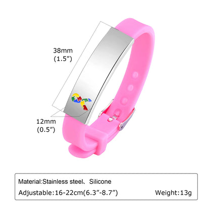 Personalized Autism Medical Alert Bracelet for Kids