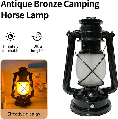 Retro Camping Lantern with Flame Mode & USB Recharge