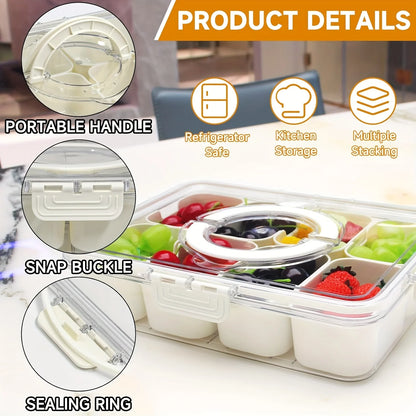 4/8 Grid Snack Box – Portable Food Storage Organizer