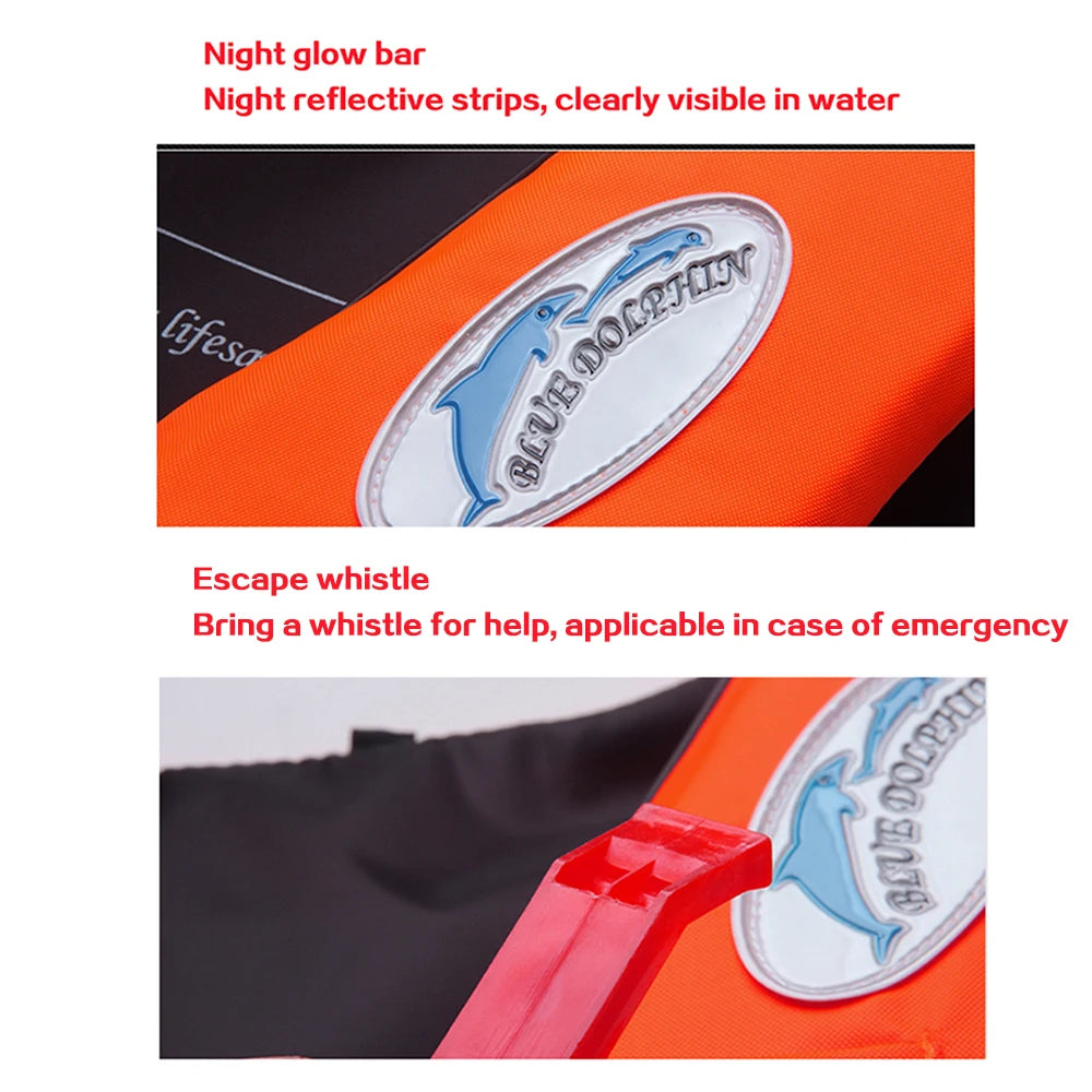 Outdoor Life Jacket with Whistle Adjustable Fit