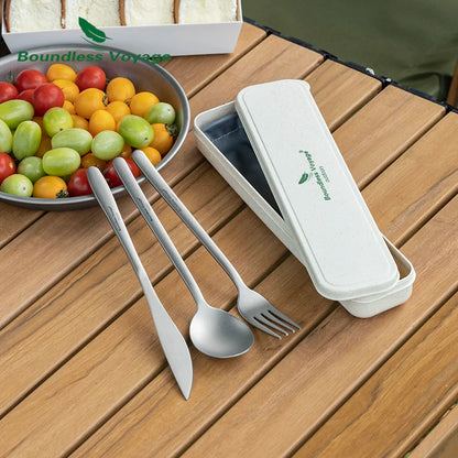 Titanium Camping Flatware Set – Ultralight Knife Fork Spoon