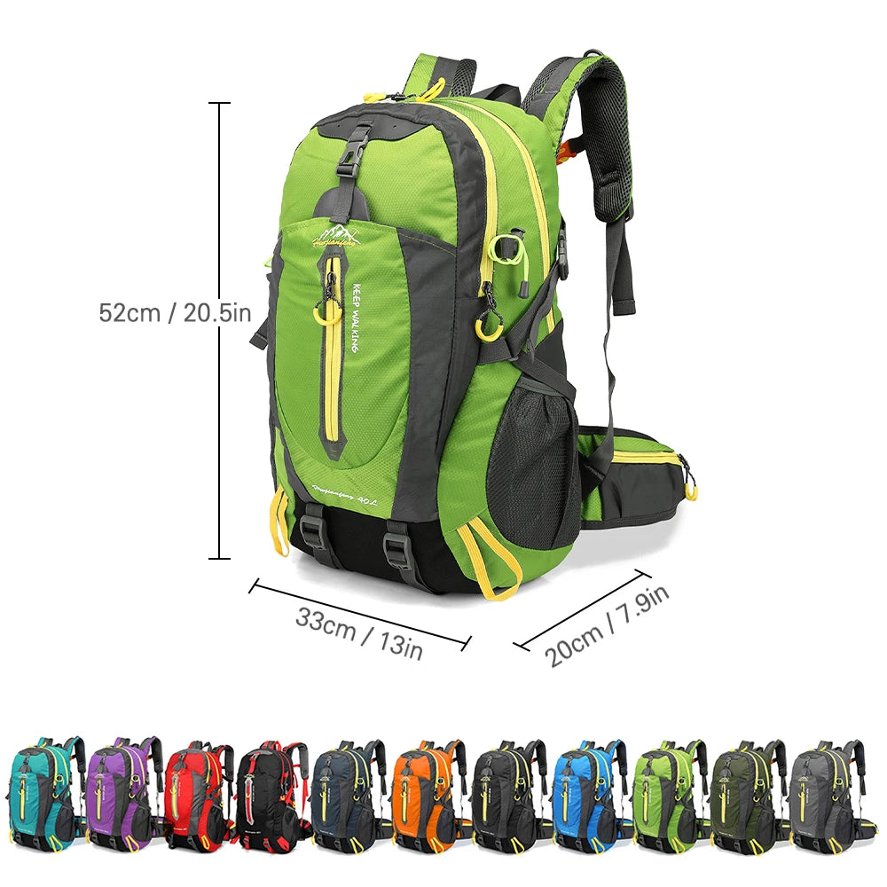 40L Lightweight Hiking Backpack with Water Resistance