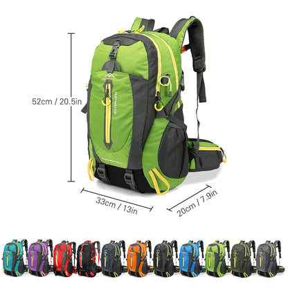 40L Lightweight Hiking Backpack with Water Resistance
