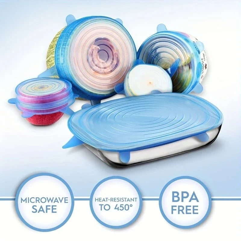 Silicone Stretch Lids Set – Reusable Food Saver Covers