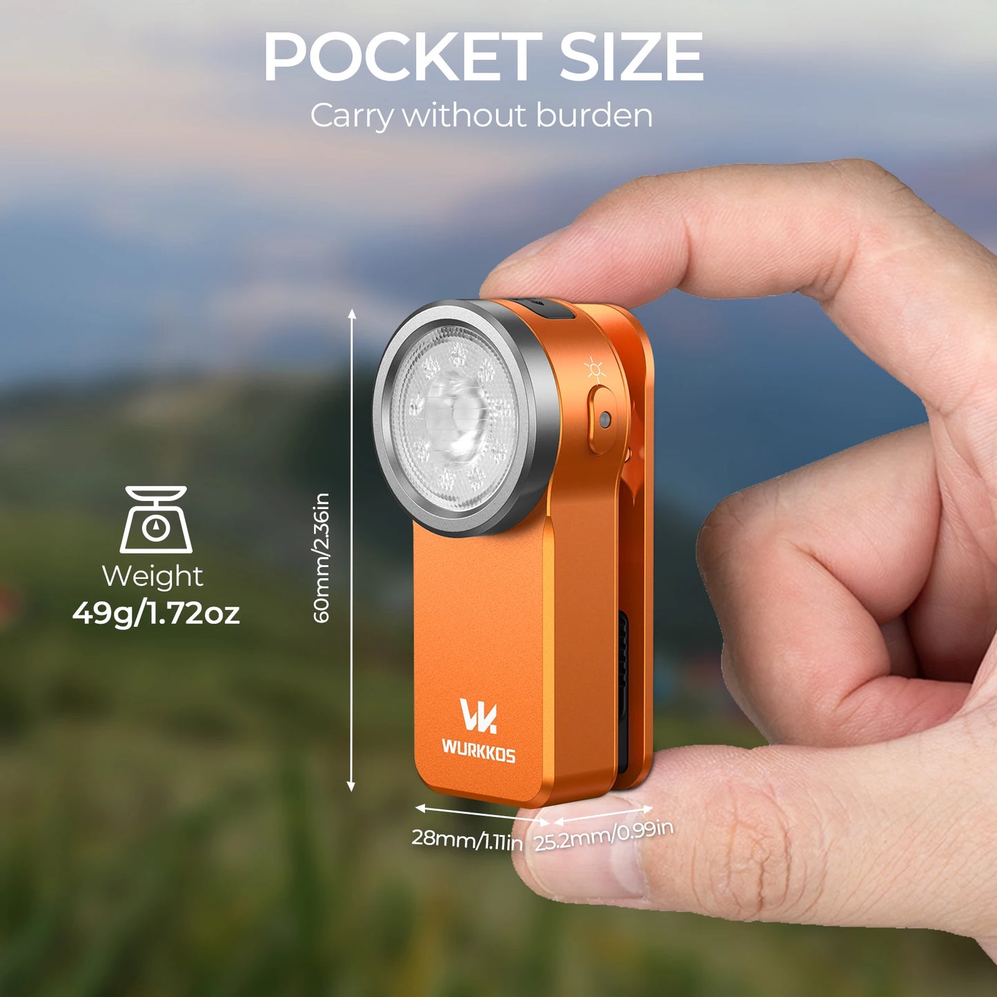 Wurkkos HD03 Mini USB Rechargeable Pocket Flashlight