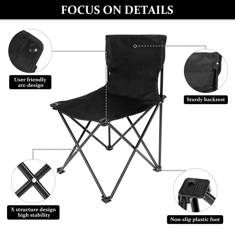 Portable Folding Camping Chair with Side Pocket