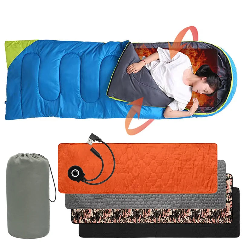 Heated Camping Sleeping Pad – USB Warm Outdoor Mat