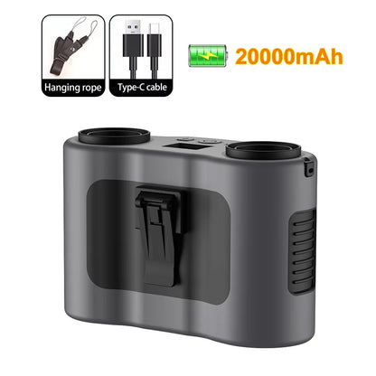 Portable Waist Clip Fan USB Rechargeable with Dual Airflow