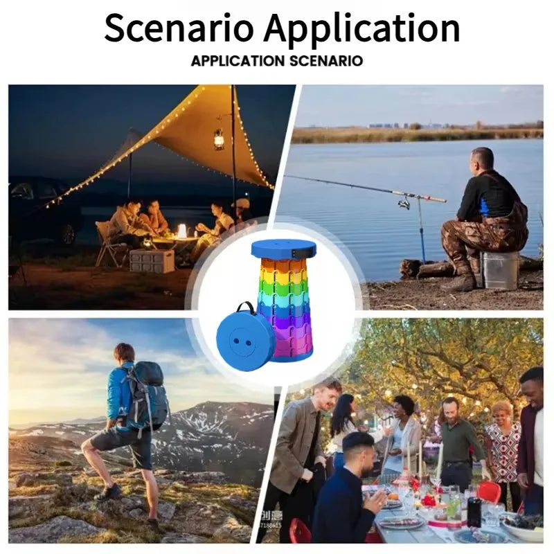 Rainbow Folding Stool – Portable Adjustable Outdoor Seat